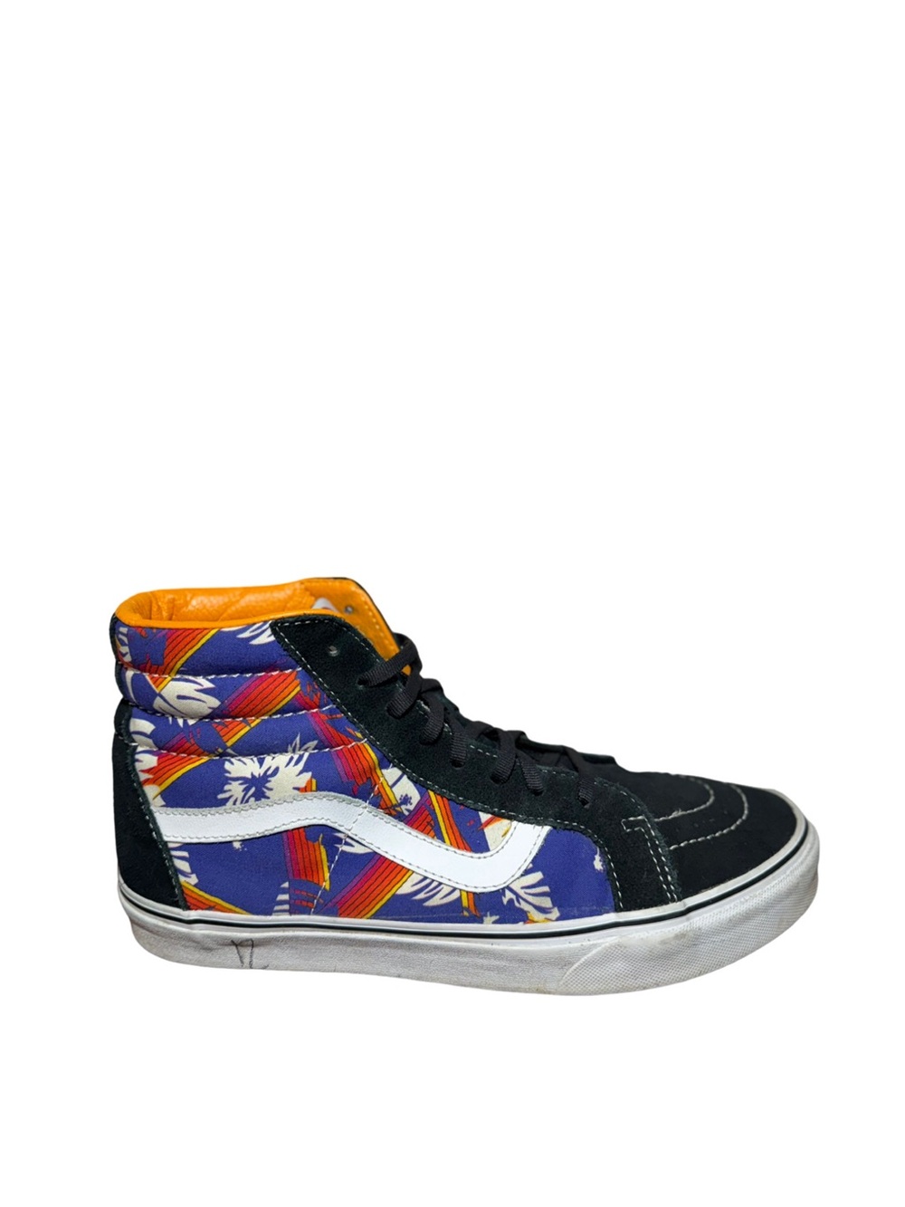 Vans High-Top Sneaker in Black, Purple & Orange Floral